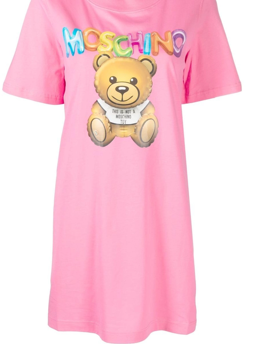 logo-print T-shirt Women Moschino Love dress 0422